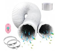 Tubo di scarico 125mm Bianco PVC Alluminio Tubo flessibile AluFlex condizionatore d'aria condotto ventilazione climatizzatore asciugatrice ventilatore scarico cappa aspirante ventilatore condotto, 2m