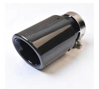 Tubo di Scarico 1PC Tubo Di Scarico Per Auto Nero Con Bordo Smussato In Acciaio Inossidabile In Fibra Carbonio Lucida E Riccia(63-89mm)