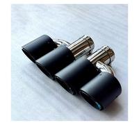 Tubo di Scarico 2 Pezzi H Tipo Doppio Universale Per Auto Punte Di Scarico Ugelli Opaco Blu Acciaio Inox Doppia Uscita Marmitta Tubo Terminale(ID 51MM-OD 114MM)