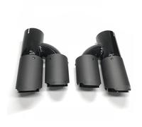 Tubo di Scarico 2 Pezzi Universal H Style Doppio Opaco Carbon Look Terminale Di Scarico Marmitta Posteriore Tubo Per BMW(IN 76MM-OUT 76MM)
