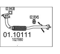Tubo di scarico anteriore per silenziatore centrale 01.10111 MTS per FORD