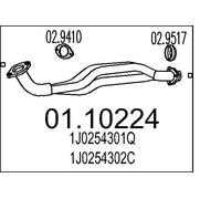 Tubo di scarico anteriore per silenziatore centrale 01.10224 MTS per VW GOLF IV