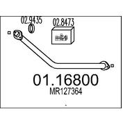 Tubo di scarico anteriore per silenziatore centrale 01.16800 MTS per MITSUBISHI