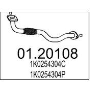 Tubo di scarico anteriore per silenziatore centrale 01.20108 MTS per VW SEAT