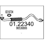 Tubo di scarico anteriore per silenziatore centrale 01.22340 MTS per CHEVROLET