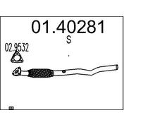 Tubo di scarico anteriore per silenziatore centrale 01.40281 MTS per OPEL