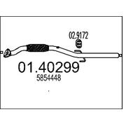 MTS Tubo gas scarico 01.40299 per OPEL Vectra C CC (Z02) Anteriore