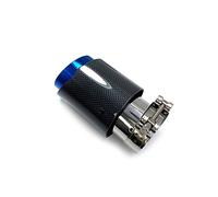 Tubo di Scarico Auto 1PCS Auto Scarico Tubo Di Coda Lucido Carbonio Coda Fine Blu In Acciaio Inox Dritto Silenziatore Punta Flangia Per Bmw(70-89mm)