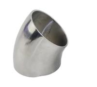 Tubo di Scarico Auto Gomito sanitario a saldare di testa 51 mm 57 mm 63 mm 76 mm OD Gomito a 45° saldato in acciaio inossidabile 304 lucidato(45mm x 1.5mm)