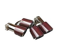Tubo di Scarico Auto Una Coppia Carbonio Rosso Stile Nobile Modello Ugelli Carbonio Silenziatore Scarico Consigli Per Unversla Modello Auto Tuning Scarico(IN 54 OUT 101 MM)