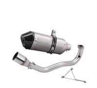 tubo di scarico della moto Set completo di tubi di scarico in acciaio inox, silenziatore anteriore e posteriore da 51 mm, per auto speciali(SR6 titanium carbon (430mm))
