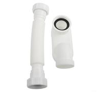 Tubo di scarico flessibile G1-1/2 P per vasca da bagno e doccia, con tubo regolabile da 80 cm, trappola in gomma salvaspazio a basso profilo per impianti idraulici per bagno o camper,