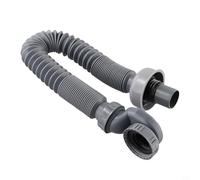 Tubo di scarico flessibile per vasca da bagno e doccia, 90 cm, grigio, a basso profilo, trappola a P per vasche indipendenti e camper, salvaspazio, anti-odore, guarnizione idraulica