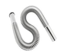 Tubo di scarico flessibile, tubo di scarico per lavandino del bagno, in acciaio inox, tipo S, tubo di scarico per cucina, vasca da bagno, lavello, tubo curvo per lavabo | sifone espandibile flessibile