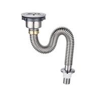 Tubo di scarico in acciaio inossidabile con filtro deodorante, tubo di scarico flessibile da 80 cm e tappi per lavello per sistema fognario del bagno, accessori di scarico a serbatoio singolo