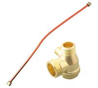 Tubo di scarico in alluminio rame da 400 mm con valvola di ritegno in lega di zinco a 3 porte per parti del compressore d'aria, confezione da 2