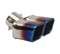 Tubo di scarico Kit di puntali per rifinitura finale per automobile, silenziatore scarico doppio per tubo universale per auto(Blu)