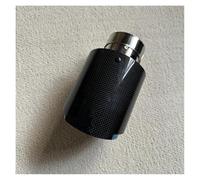 Tubo Di Scarico Per Auto 1PC Flangia Diritta Coda In Carbonio Lucido Punta Marmitta Blu In Acciaio Inossidabile Terminale Di Coda(ID 80mm-OD 114mm)