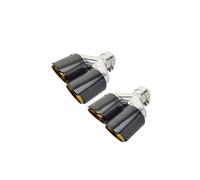 Tubo Di Scarico Per Auto Per Terminale Di Scarico Per Auto In Fibra Di Carbonio, Acciaio Inossidabile Cromato Giallo, Marmitta A Doppia Estremità Per Modifica Tubo Tubo Di Scarico Auto(Right in60mm ou