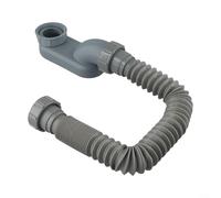 Tubo di scarico per doccia e vasca da bagno con sifone piatto a P e giunto in gomma per un facile allineamento in spazi ristretti