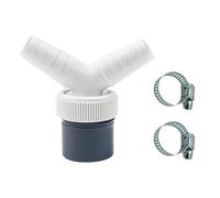 Tubo di scarico per lavatrice, doppio collegamento, 18-24 mm, con 2 fascette stringitubo, adattatore a Y a tre vie, per lavastoviglie e scarico a pavimento, a prova di perdite, antiodore, connettore