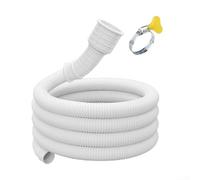 Tubo di scarico per lavatrice, tubo di scarico per aria condizionata, con morsetto, 1/1,5/2/3 metri, bianco (2 m)