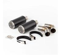Tubo di Scarico per Moto per Ducati 950 Hypermotard 950 2019 2020 2021 2022 2023 2024 Scarico Doppio Silenziatore Tubo di Collegamento Slip On Tubo di Collegamento Silenziatore(Black)
