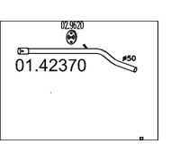 Tubo di scarico posteriore per silenziatore posteriore 01.42370 MTS per FIAT