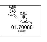 Tubo di scarico posteriore per silenziatore posteriore 01.70088 MTS per FORD