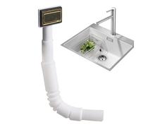 Tubo Di Scarico Troppo Pieno Lavello - Ricambio Scarico Quadrato | Flessibile Estendibile Acquedotto Interno Per Cucina Bagno Domestico