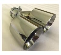 Tubo Di Scarico Universale Per Automobili In Acciaio Inossidabile Doppio Tubo Silenziatore Modifica Accessori Per Auto Doppia Terminale Scarico(66MM IN- 101MM OUT)