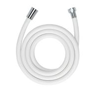 Wenko Design tubo doccia - Tubo flessibile per doccetta con protezione antitorsione ed omologazione per acqua potabile, Plastica, 175 cm, Bianco Opaco
