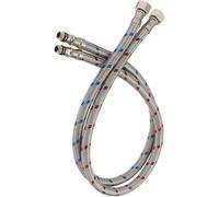 Tubo Doccia Tubi flessibili 1 paio, tubo di ingresso acqua calda e fredda a testa singola, in acciaio inossidabile intrecciato, connettore for rubinetto del lavandino, impianto idraulico for lavello d