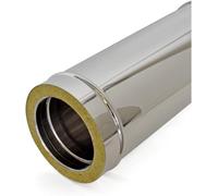Tubo doppia parete in acciaio inox coibentato per canne fumarie 25cm -Varie Misure- ø130/180