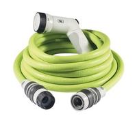 SET KIT TUBO ESTENSIBILE IKON LIME 15MT COMPLETO DI RACCORDI LEGGERO COMPATTO