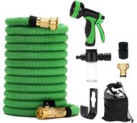 Tubo estensibile da 15 m/30 m/45 m con 3 strati in lattice naturale per giardino con 9 modalità di irrigazione, tubo antiperdite e anticorrosione, per spruzzare il prato, pulire le auto (30 m)