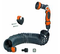 Tubo Estensibile da Giardino a Spirale + Raccordi Pistola Innaffiare Irrigare GF