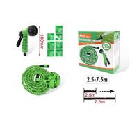TUBO ESTENSIBILE GIARDINO CON PISTOLA 2.5-7.5 MT PER IRRIGAZIONE PIANTE 9369408