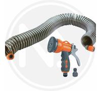 Tubo estensibile spirale irrigazione 15mt+Lancia 7 getti Lusso giardino Papillon