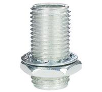 Tubo filettato M10 x 1, lunghezza 20 mm, zincato, con dado esagonale e disco di sicurezza, 10 pezzi