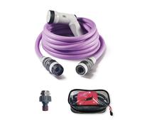 FITT IKON PLUS 15m Kit con Tubo Acqua da Giardino Estensibile, Leggero con Pistola Multigetto, Adattatore rubinetto e Supporto, Lavanda