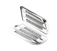 Tubo Flessibile 2 Pezzi Accessori Auto Esterno Presa D'aria Laterale Auto Copertura Foro Griglia Aspirazione Decorazione Condotto Adesivo Plastica ABS(D'argento)