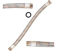 Tubo flessibile 60 cm 1 pollice dritto per tubo dell'acqua riscaldatore EPDM gomma acciaio inox collegamento in ottone girevole