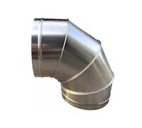 Tubo flessibile a gomito in acciaio inox for canna fumaria, adattatore for tubo flessibile for stufa, giunto a spirale for condotto di ventilazione della cucina, gomito, 100 mm-300 mm (150 mm)(250mm)