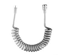 Tubo flessibile a molla a spirale per soffione doccia, 5 m, in poliuretano, flessibile con design salvaspazio, anti-allungamento e a prova di esplosione, per bidet spruzzatore e lavandino (grigio) (3