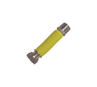 TUBO FLESSIBILE ACCIAIO INOX X GAS GIALLO ESTENSIBILE 3/4" MF 100-200 mm GIUNTO