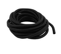 Tubo flessibile corrugato ignifugo in PVC aperto, diametro 10 mm, lunghezza 8 m, nero