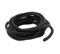 Tubo flessibile corrugato ignifugo in PVC aperto, diametro 11 mm, lunghezza 6,9 m, nero