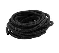 Tubo flessibile corrugato ignifugo in PVC aperto, diametro 11 mm, lunghezza 7,7 m, nero