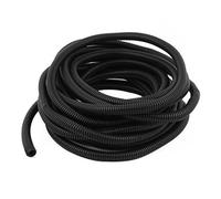 Tubo flessibile corrugato ignifugo in PVC aperto, diametro 11 mm, lunghezza 7 m, nero